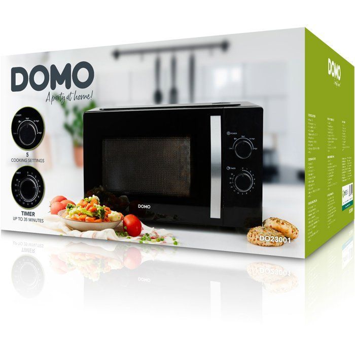Microondas - DOMO - DO23001 - Negro - 900 W - 30 L - 52 x 40,5 x 30,6 cm