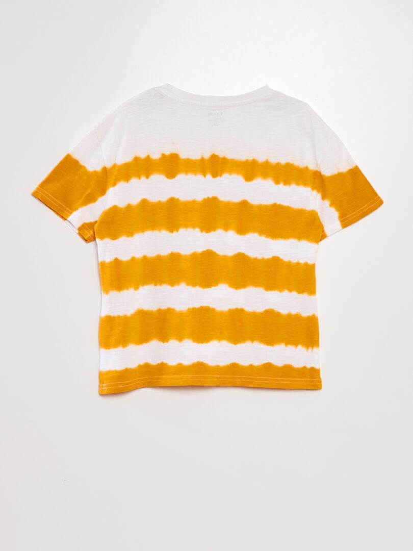 Camiseta tie-dye de colores vivos - AMARILLA