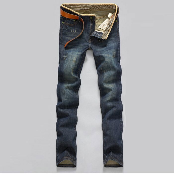 Pantalones vaqueros FUNMOON para hombre - Corte ajustado - Azul - Corte recto - Ajuste casual/urbano/para actividades al aire libre