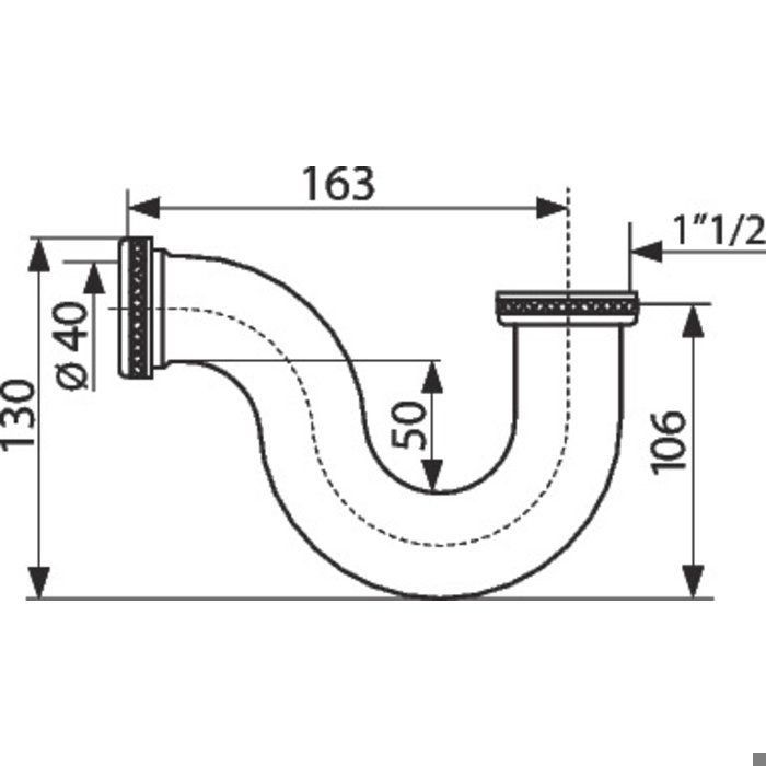 Siphon d'évier - VALENTIN - 00 365200 009 00 - haut débit 87 l/mn - laiton nickelé - sortie 40 mm