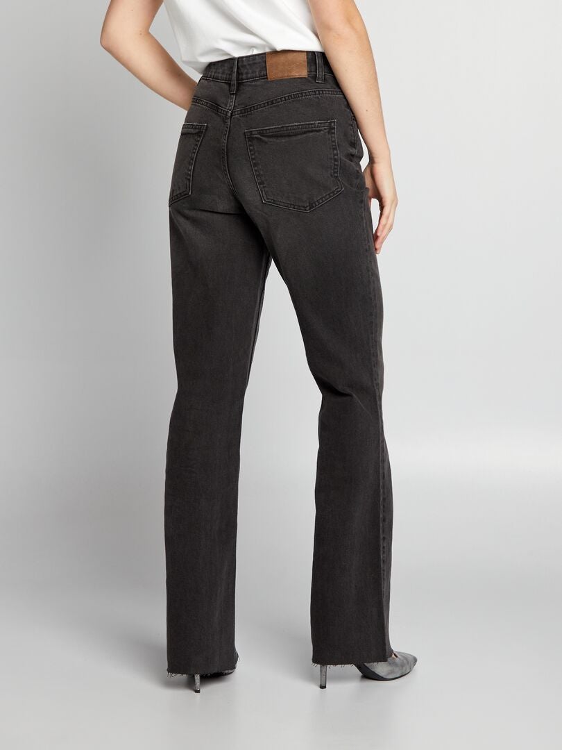 Hoge taille flared jeans - ZWART