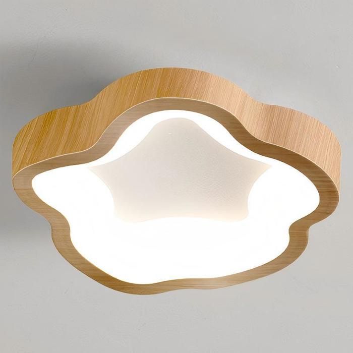 WOTTES Moderne LED-Deckenleuchte mit natürlichem Licht – 14 W, kühles Weiß, Blumendesign, für Flur und Badezimmer, 1 Stück, 23 cm Durchmesser