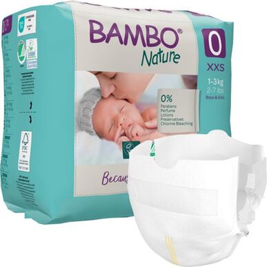 Bambo Nature Pojkar & Flickor 0% Parfym Miljövänliga Babyblöjor Storlek 0 1-3 kg 24 enheter