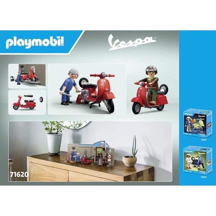 PLAYMOBIL 71620 Vespa Garage, Retro Stijl, Jaren 60, 88 Onderdelen, Volwassenen, Klassieke Auto's