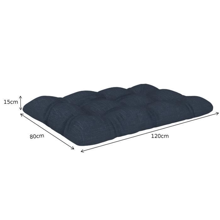 Coussins palettes Matelassé - Bleu foncé - Set 2 pièces - POKAR
