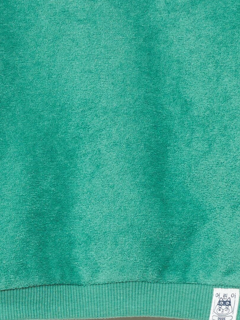 Oversized badstof sweatshirt - Unisex - GROEN