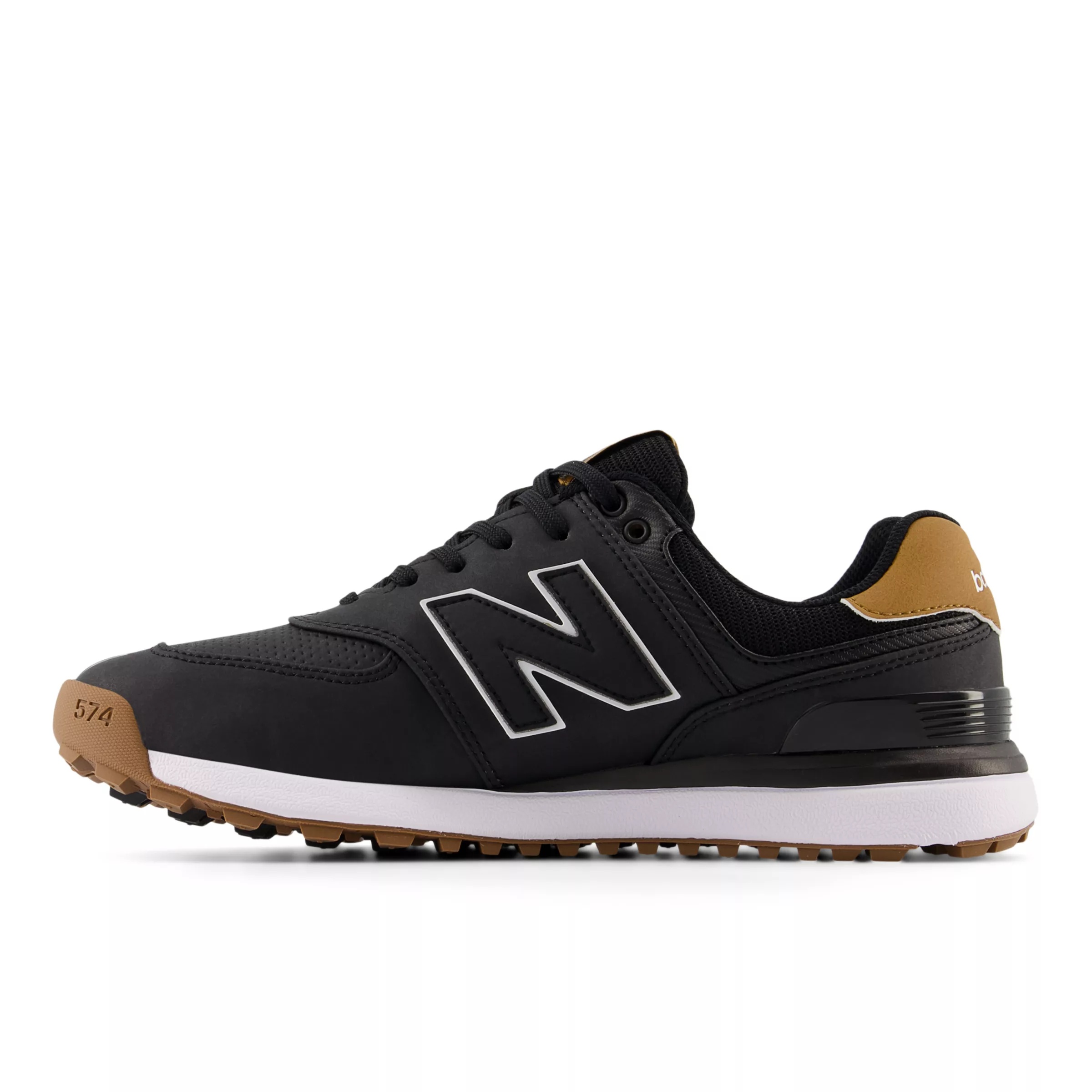 574 Greens v2 Golf Shoes Black with Gum
