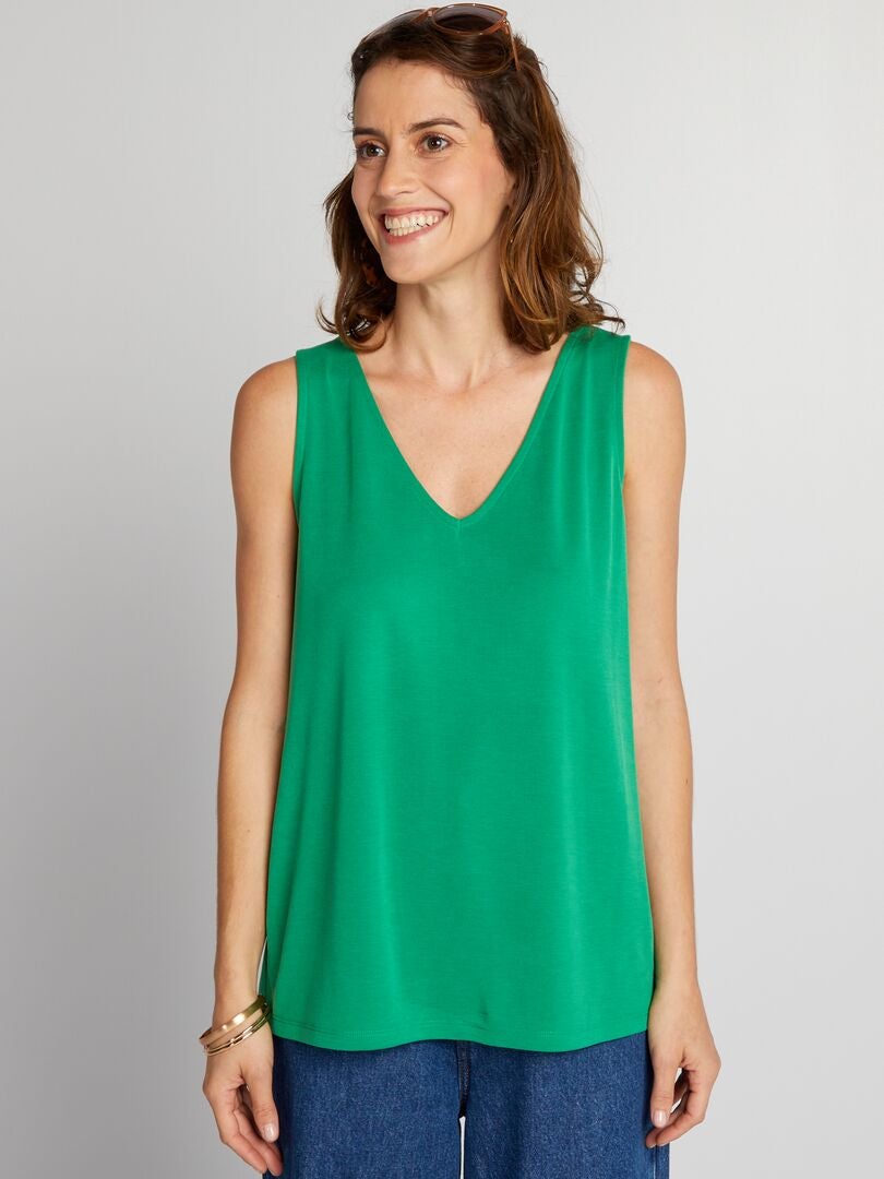 Regata com decote em V - VERDE