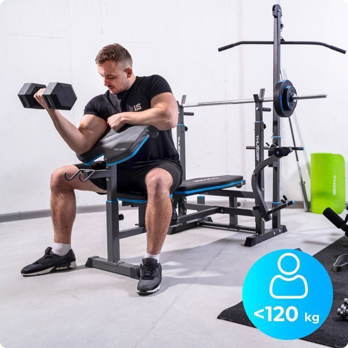 THUNDER® VIGOR-C halterbank | Verstelbaar | 240 kg | Multifunctioneel | Halterrek | Stalen frame |