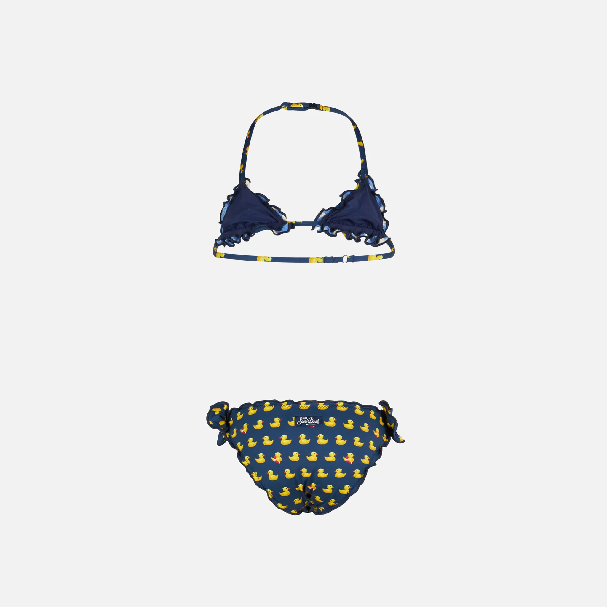 Triangelbikini voor meisjes met eendenprint