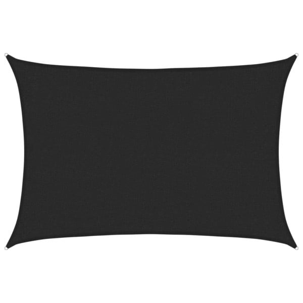 Żagiel przeciwsłoneczny, 160 g/m², czarny, 2x3 m, HDPE