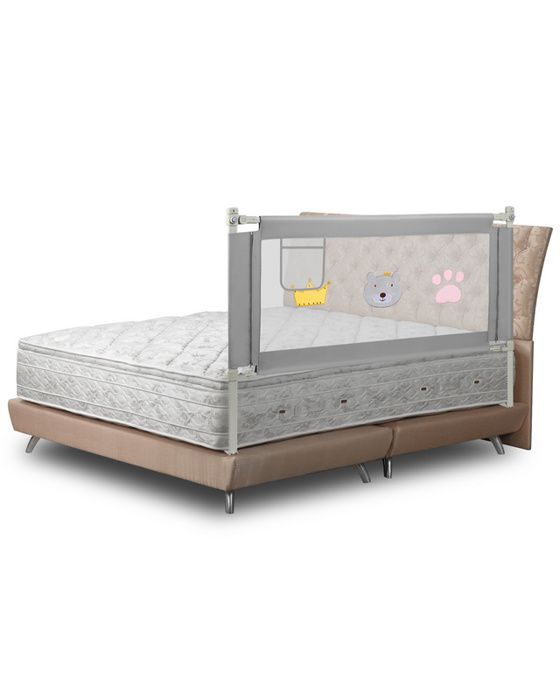 Barandilla de seguridad para cama infantil Eulenke, gris - 180 cm, protección anticaídas para niños.