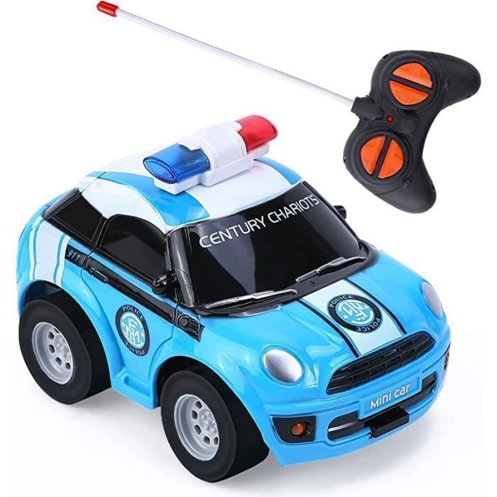 Voiture télécommandée 2 3 Ans Enfant Voiture Jouet motricité avec télécommande avec VOITURE DE POLICE - BLEU