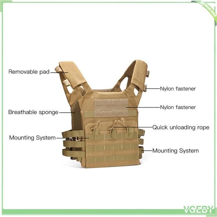 Sac tactique - V GEBY - Ajustable - Haute densité - Léger - Confortable