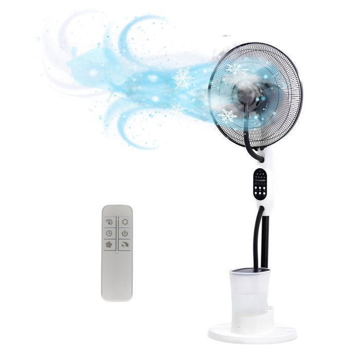 Ventilador de pedestal con nebulizador O'FRESH - Silencioso - Enfría la habitación eficazmente - Muy silencioso