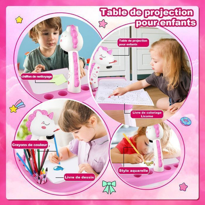 Tekenprojector voor kinderen met 72 patronen, speelgoed voor meisjes van 3-6 jaar.