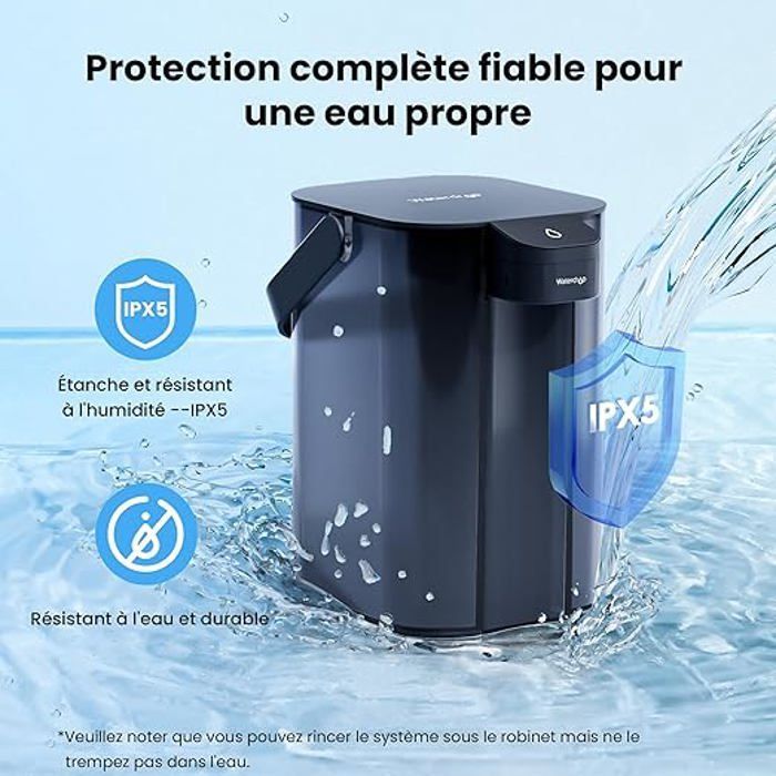Waterdrop Carafe Filtrante Èlectrique Instantanée 3,5 L, Système d'Eau Potable Extérieur, Bleu (avec Filtre de 1 757L)