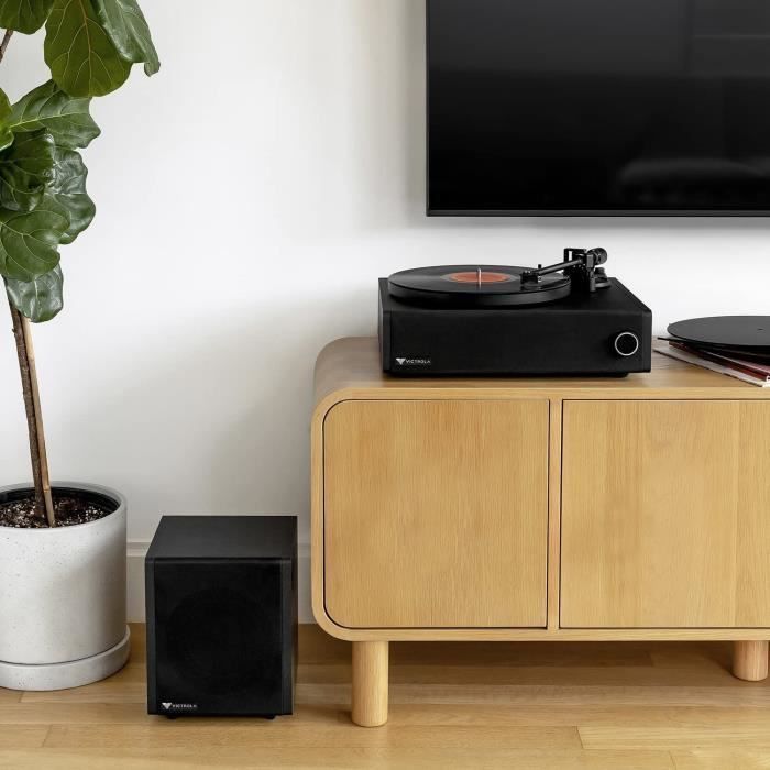 VICTROLA Bluetooth-draaitafel V1 + Express-subwooferbundel