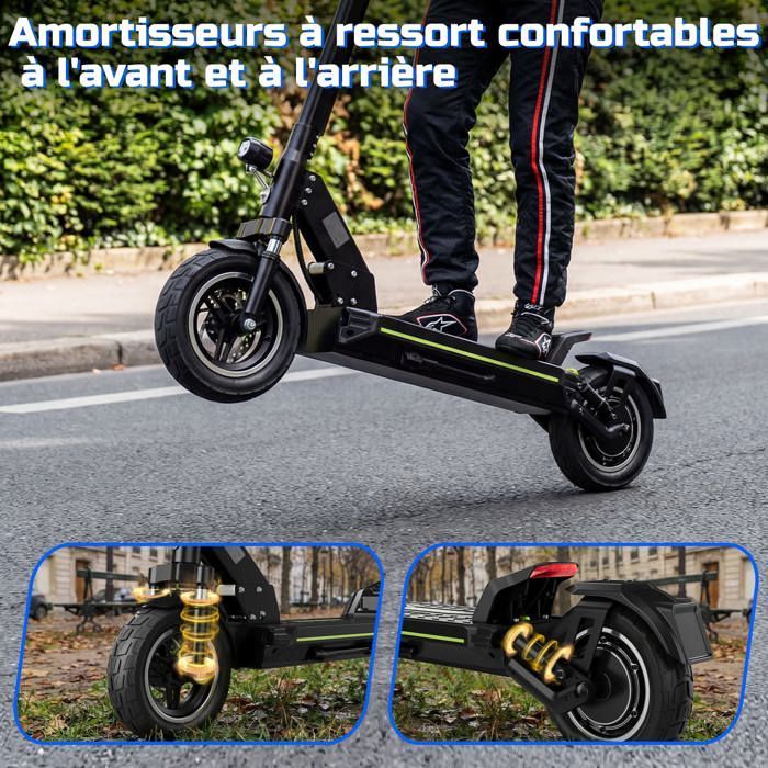 Trotinette Electrique,Autonomie 30-45km, 45km/h,PIC 800W,48V 10.4Ah, Amortissement par ressort, écran LED, TODIMART