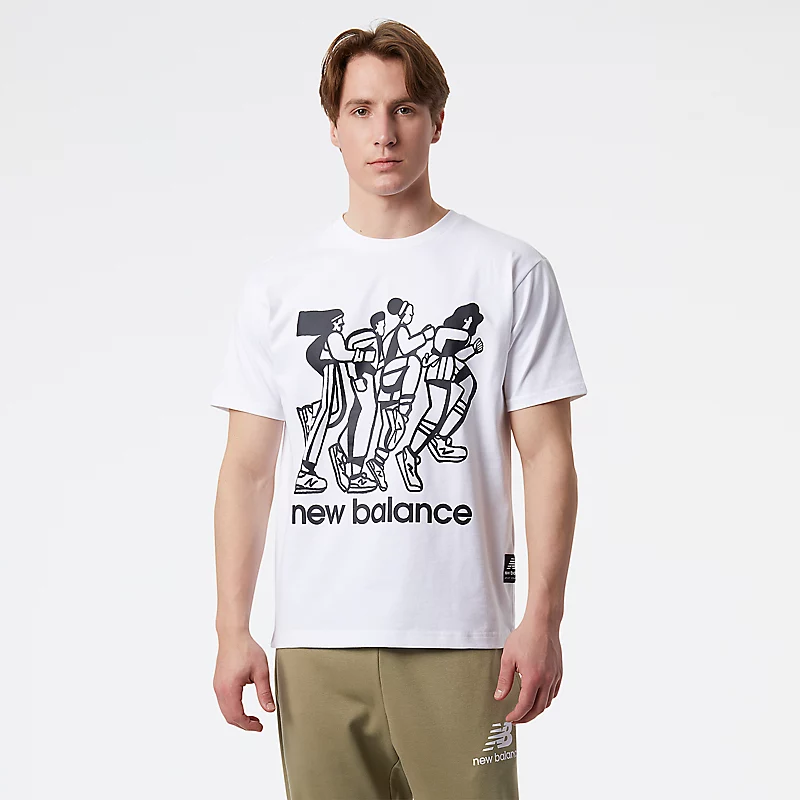 Męska koszulka NB Atletik Seb Curi Runners T-shirt - BIAŁA