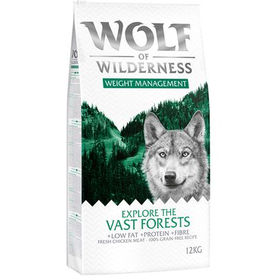 12 kg Wolf of Wilderness Trockenfutter für Hunde + 200 g getrocknete Kaninchenohren gratis!*