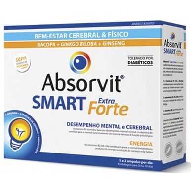 Suplemento Absorvit Extra Fuerte para el Rendimiento Cerebral 20 ampollas 20 ampollas