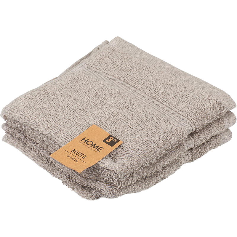 Set di 3 panni per la casa Villa, 30x30 cm, neri