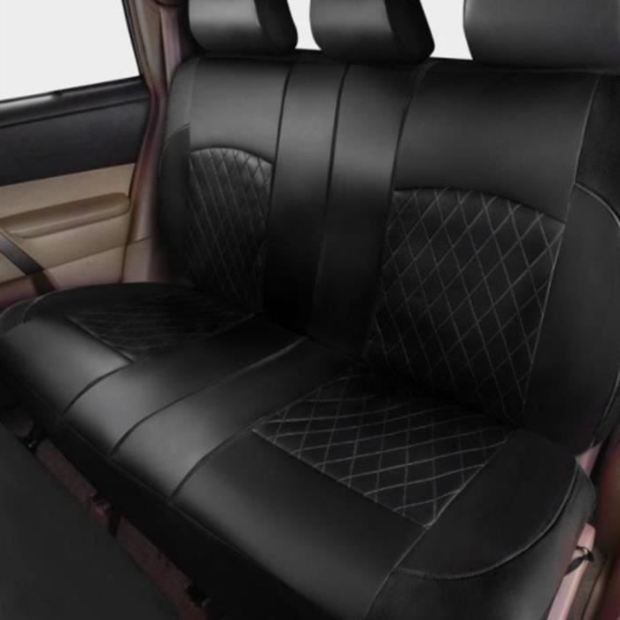 Housse de siège voiture - MIOLOE - Universelle - 9 pièces - Cuir PU - Noir