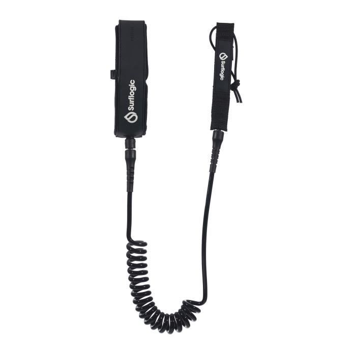 Corda de tornozelo Surflogic Foil Coil 6 - preta/preta - 15 cm (6