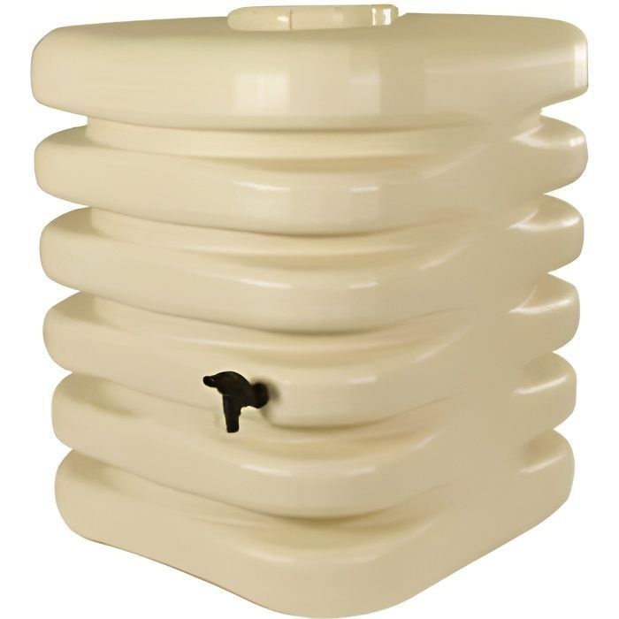 Serbatoio cubico per la raccolta dell'acqua piovana - ACCU BAT - 1000 L - Serbatoio fuori terra - Plastica - Beige