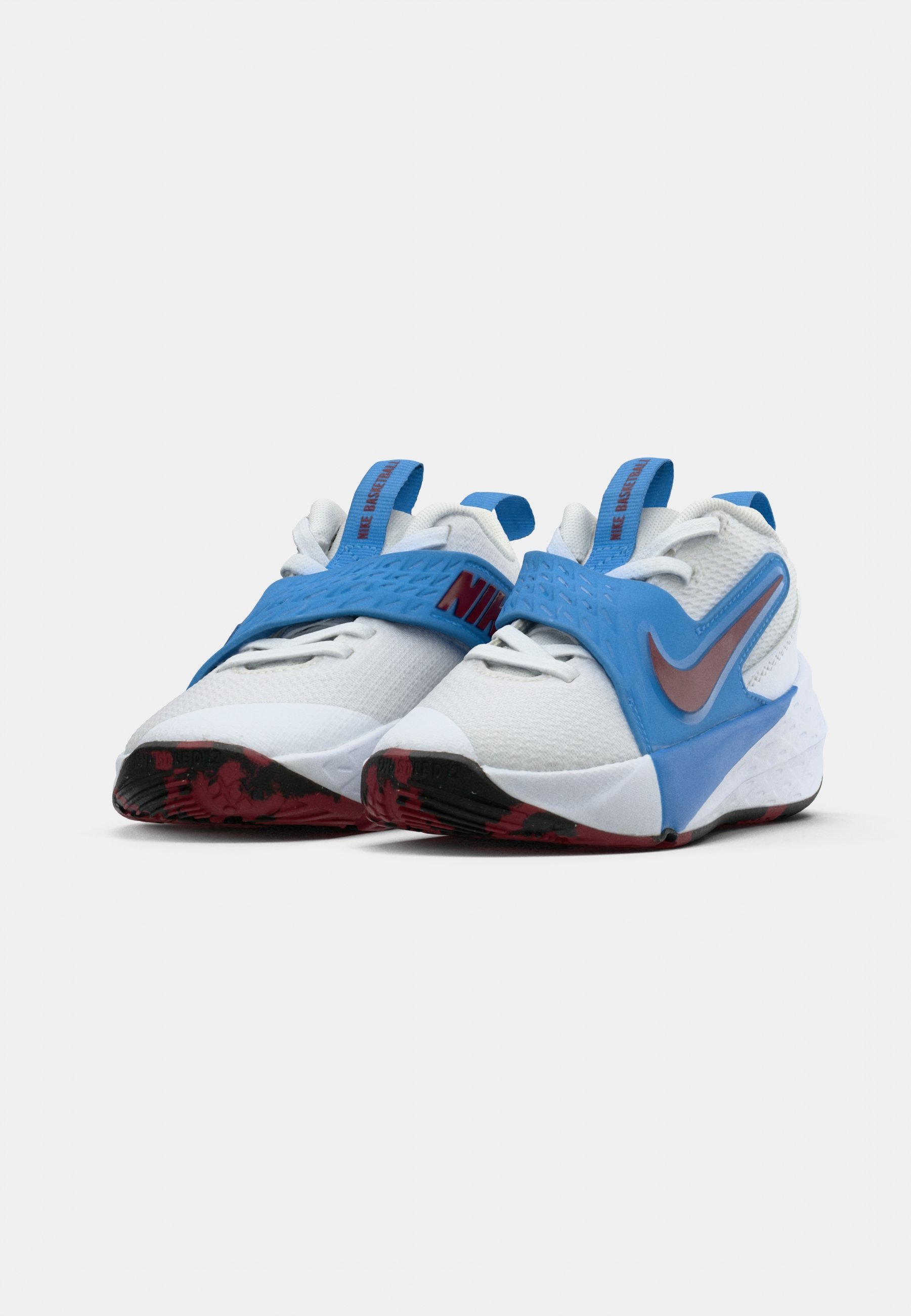 Nike Performance TEAM HUSTLE UNISEX - Basketballschuhe - weiß/teamrot/universityblau/schwarz