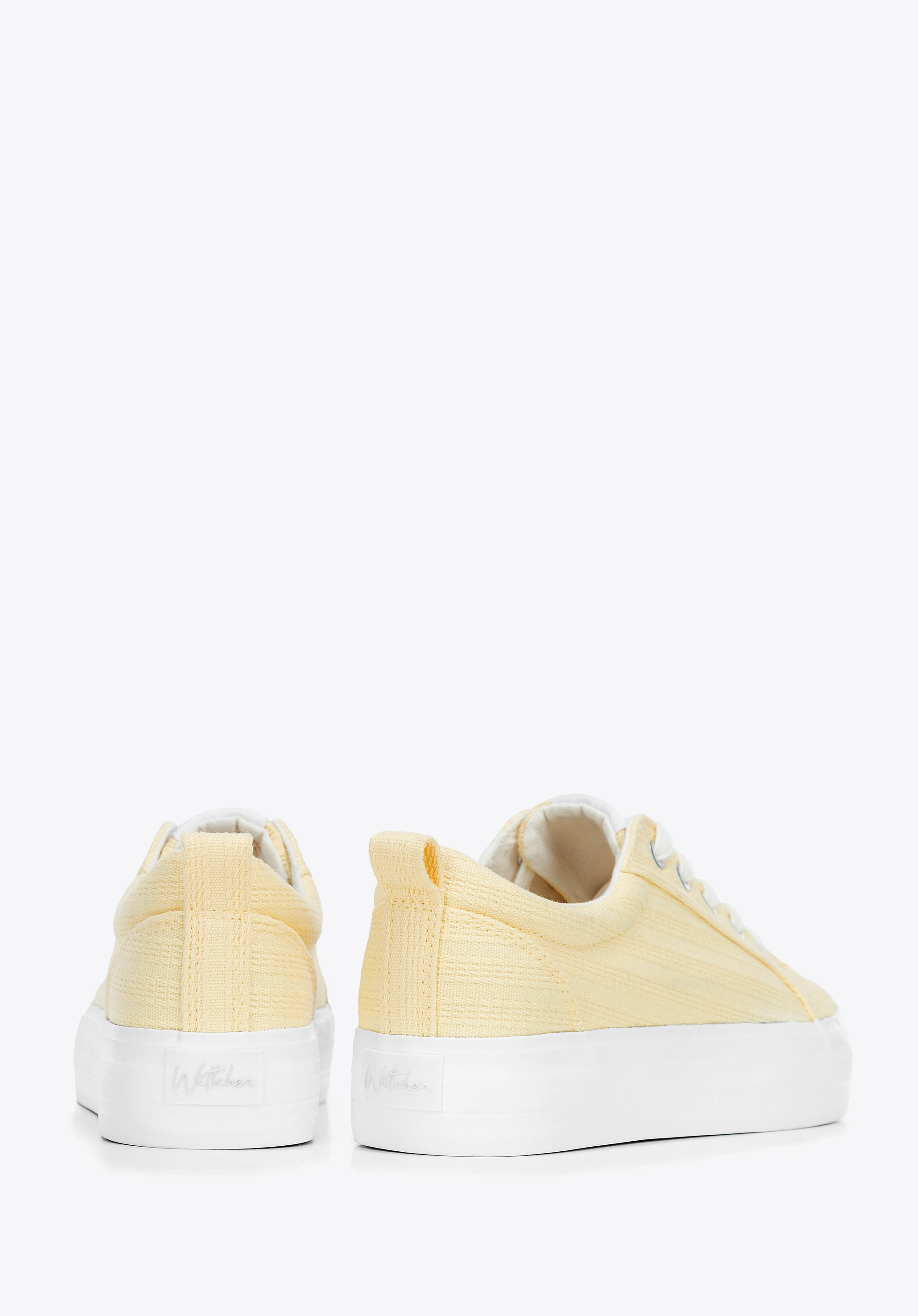 Damskie sneakersy na platformie żółte