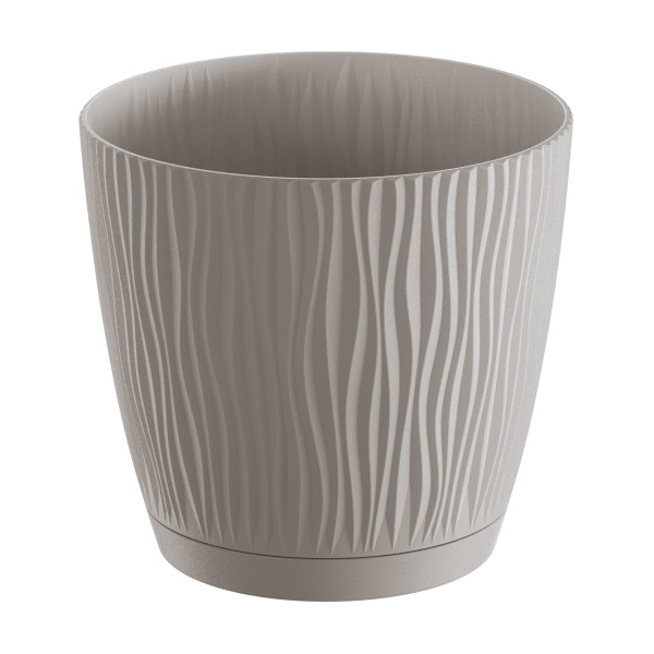 Doniczka z podstawką Sandy P 19 cm mocca PROSPERPLAST