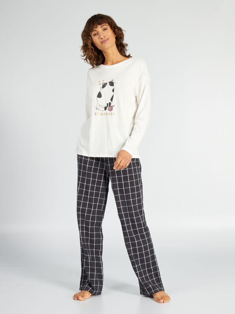 Conjunto de pijama de 2 piezas - BLANCO
