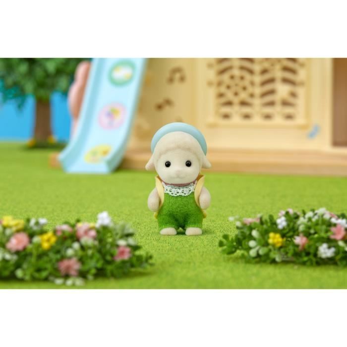 SYLVANIAN FAMILIES - Bébé mouton avec chapeau et sac - Couleur beige - Mixte - A partir de 3 ans