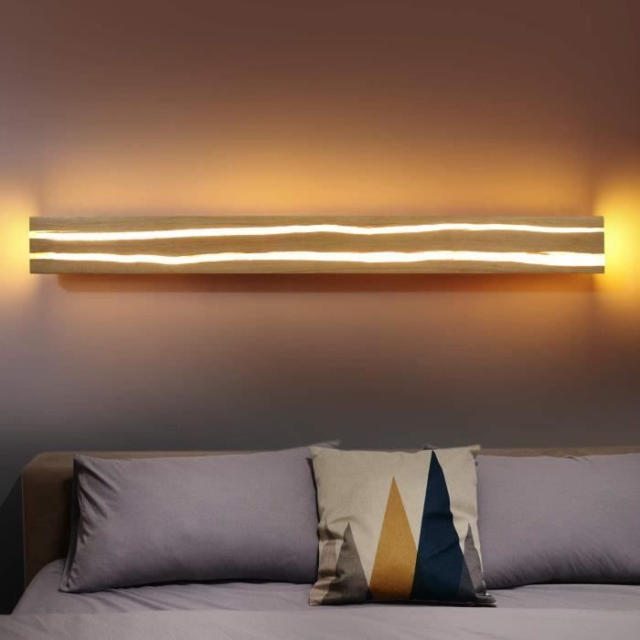 Lámpara de pared LED moderna Homefire - 16W Madera Interior 3000K Blanco cálido Lámpara de pasillo 100cm para sala de estar Dormitorio Escalera