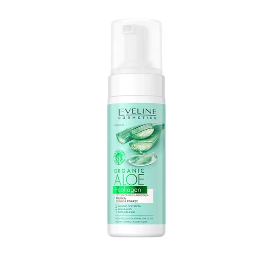 Eveline Cosmetics Organic Aloe   Collagen oczyszczająco-łagodząca pianka do twarzy 150 ml