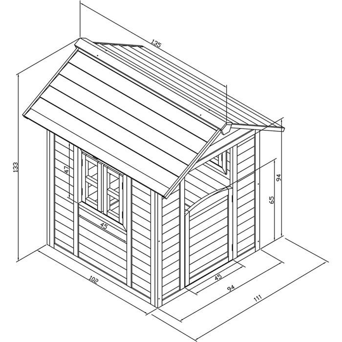 Casita de juegos infantil de madera verde Lakeside Valley de FSC y Resysta AXI - Casita de juegos para exteriores