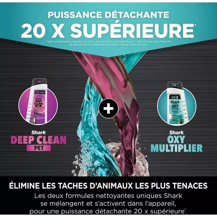 Removedor de manchas de pelos de animais SHARK PX250EUT StainStriker HairPro - Carpetes, tapetes, móveis, escadas, carros - 450W - 1,2 L - 1,26 m