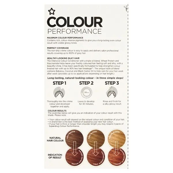 Tinta per capelli Superdrug Colour Performance 7.04 Castano chiaro naturale
