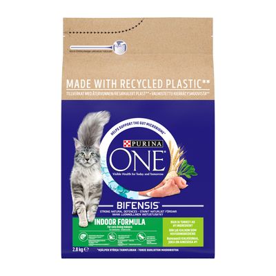 PURINA ONE Indoor Formula Kalkun- og Fuldkorns Tørfoder til Katte