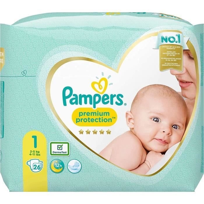 Disposable diaper - Pampers - Premium Protection New Baby - Size 1 - Small size - Ventilated channels