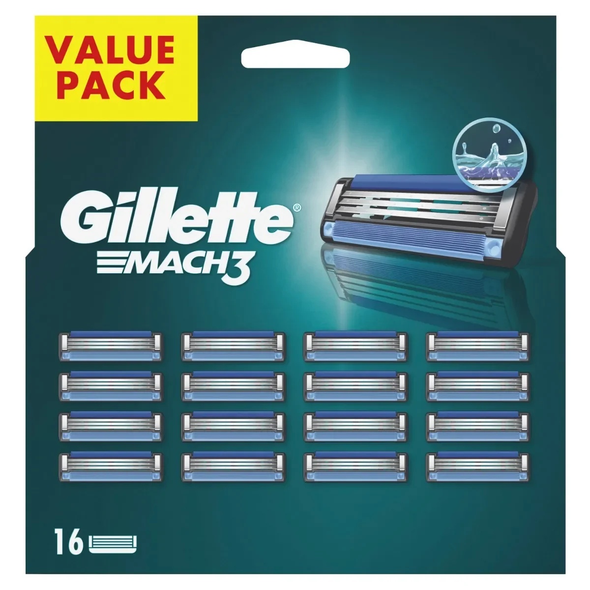 Gillette Mach3 vervangende scheerkoppen voor heren, 16 stuks