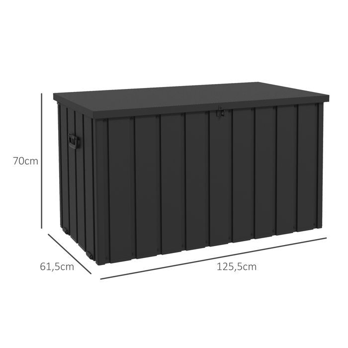 Coffre de rangement - Outsunny - 125.5x61.5x70cm - Acier - gris
