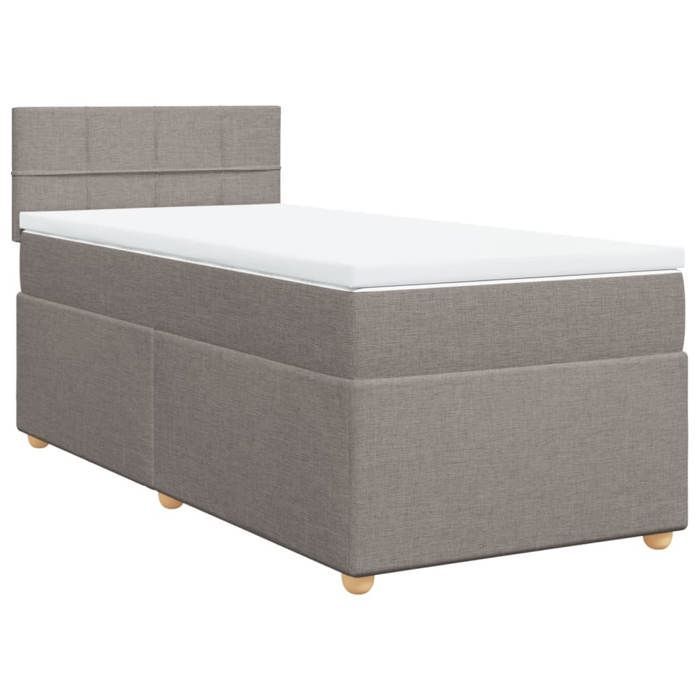 Struttura letto con materasso - Maison Exclusive - Tortora - 80x200 cm - Massimo relax - Rivestimento sfoderabile