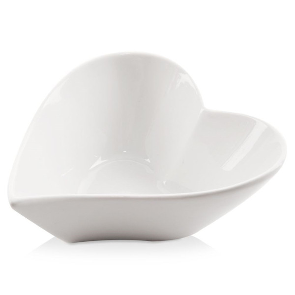 Miseczka porcelanowa biała serce 13x11 cm, 180 ml