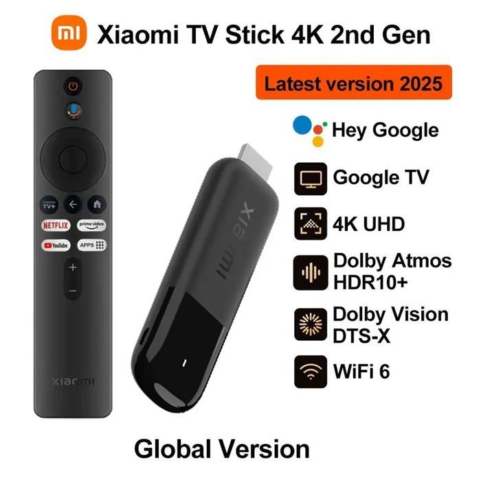 Xiaomi TV Stick 4K di seconda generazione - Google TV - 2 GB di RAM - 8 GB di memoria interna - Bluetooth 5.2