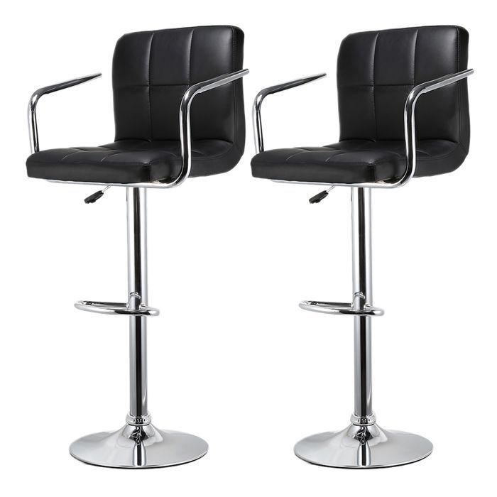 KEDIA Tabouret de bar,Lot de 2,Avec accoudoirs,Réglable en hauteur,noir,Rotatif à 360 °,Robuste et durable,facile à nettoyer