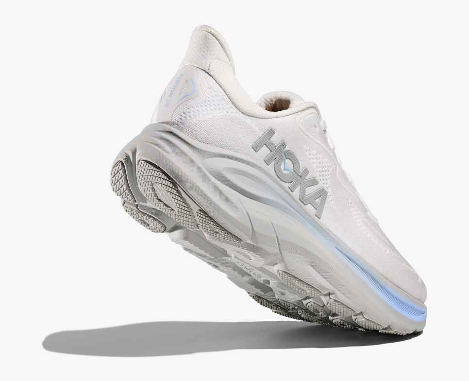 HOKA Clifton 10 Wit/Gletsjerblauw