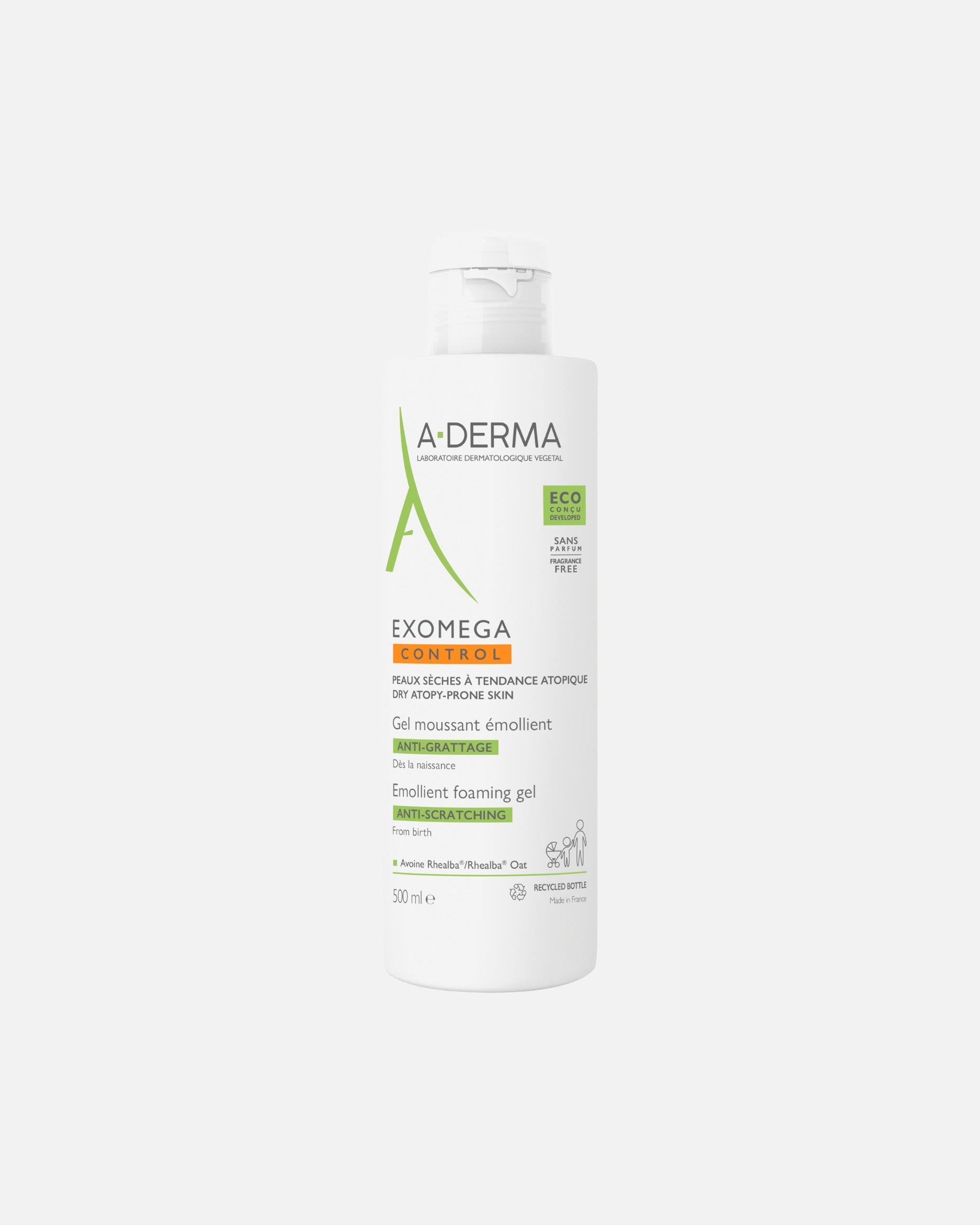 A-DERMA Exomega Control gel za tuširanje, hranjivi pjenasti gel – 500 ml